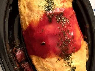 朝からオムライス食べて