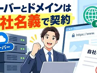 サーバーとドメインは自社名義で契約！制作…