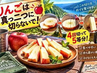 普通に切るより食べやすい！話題のりんごカ…