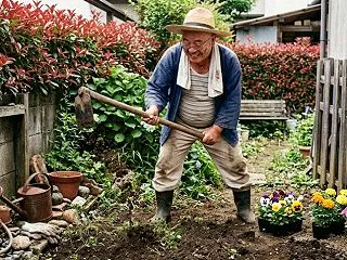 矢車草の定植え付け場所を耕す
