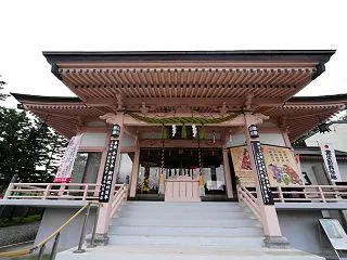 【何事も神頼み】 ピンクい社殿 壽都神社…