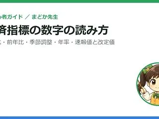 経済指標の「前月比」「前年比」「季節調整…