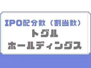 トグルホールディングスIPOの配分数！日…