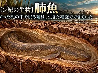 【デボン紀の生物】肺魚 – 干上がった泥…