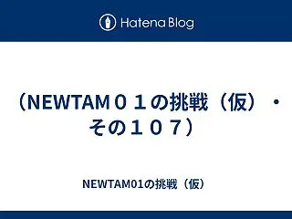 （NEWTAM０１の挑戦（仮）・その１０…
