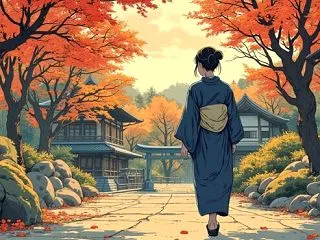 🏯 金沢の秋の旅コーデをAIイラストで描…
