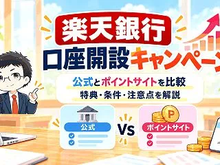 楽天銀行の口座開設キャンペーンは公式とポ…