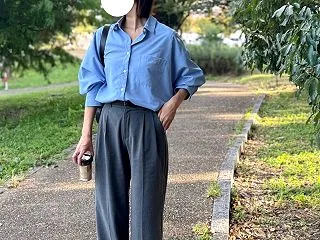 夫に二度見された理由｜GUブルーシャツ×…