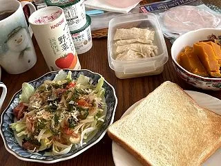 札幌円山帰省日記 日曜日の朝ごはんトース…
