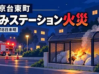 【江別市】文京台東町でごみステーション火…