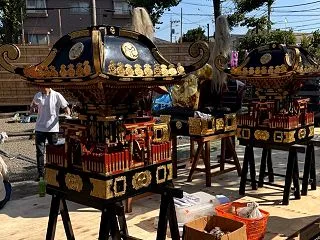 南篠崎天祖神社大祭準備