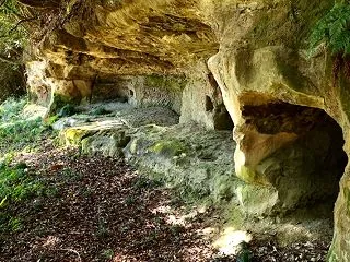 烏山 小志鳥城 アプローチと横穴墓群