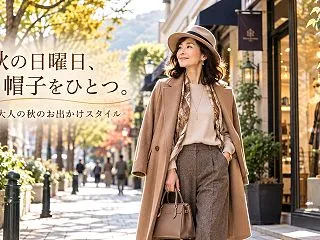 秋の日曜日、帽子をひとつ。大人の秋のお出…