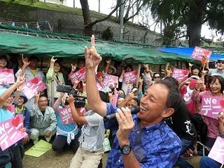 古謝玄太沖縄県知事、辺野古の反対派テント…