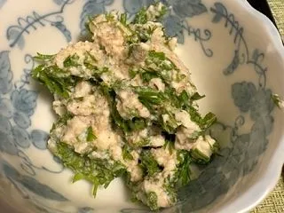 人参葉の白和え