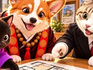部屋探しに来たはずが…不動産屋に枕を持ち…
