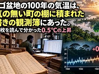 コンゴ盆地の100年の気温は、電気の無い…