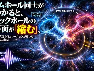 ワームホール同士がぶつかると、ブラックホ…