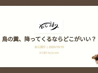 鳥の糞、降ってくるならどこがいい？