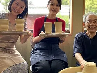 陶芸体験をされた埼玉県からおいでの姉妹