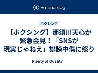 【ボクシング】那須川天心が緊急会見！「S…