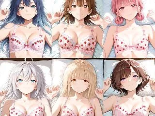 【生成AI画像】「いちご柄ランジェリー四…