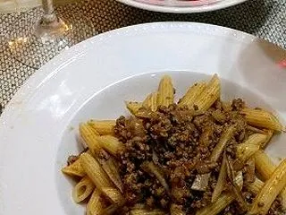 ◆ペンネボロネーゼとコールスローでおうち…