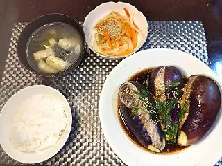 なすの豚こま挟み蒸しと報告