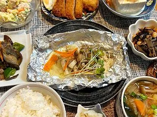鱈とキノコのホイル焼き
