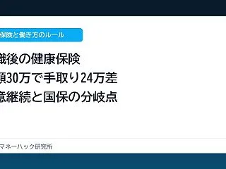 退職後の健康保険はどっち？月額30万で手…