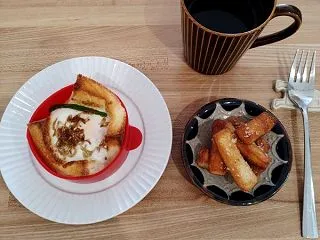 食パン１枚で朝ごはんとおやつ ノンフライ…