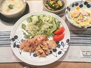 鶏肉の西京味噌焼の晩ご飯と 野菜を育てる…