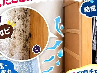 クローゼット内の衣類にカビ⁉️