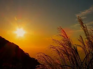 夕暮れ前の伊吹山