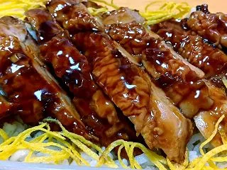 #2274 若鶏の黒酢たれ丼