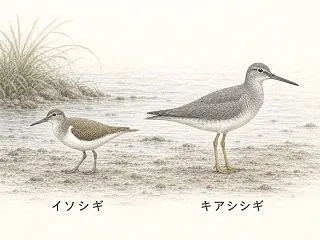 イソシギとキアシシギの違い・見分け方｜白…