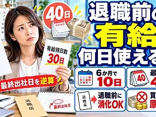 有給は何日もらえる？日数の計算と、退職前…