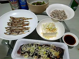 【週末ごはん】もずくに貝が入ってた