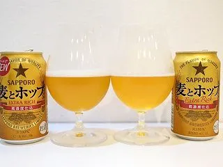 ビールの麦とホップと新ジャンルの麦とホッ…