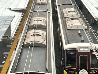 阪急武庫之荘朝ラッシュ1008F「カーボ…