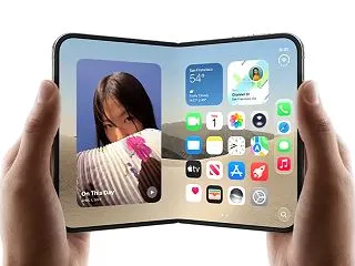 iPhone Duoの展示機、閉じても片…