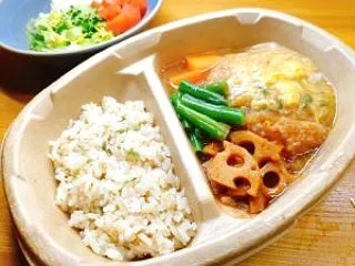とんかつ卵とじ風と生姜ご飯