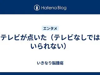 テレビが点いた（テレビなしではいられない…