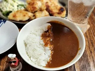 カレーとチキンカツで焼酎炭酸割りGO！《…
