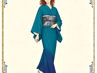 青緑｜孔雀色と鳳凰の帯の秋コーデ