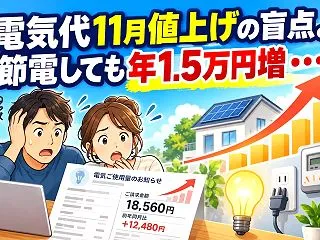 電気代11月値上げの盲点。節電しても年1…