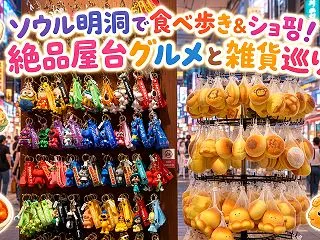 ソウル明洞で食べ歩き＆ショッピング！絶品…