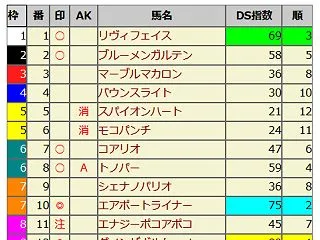 10月22日[データスコア出馬表(地方V…