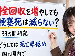 血栓回収を増やしても脳梗塞死は減らない？…