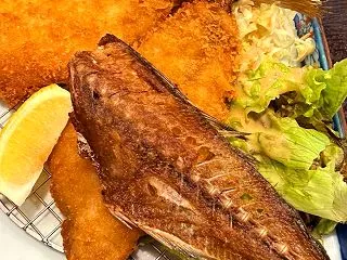 【魚と米】とろさばアジフライ刺身定食